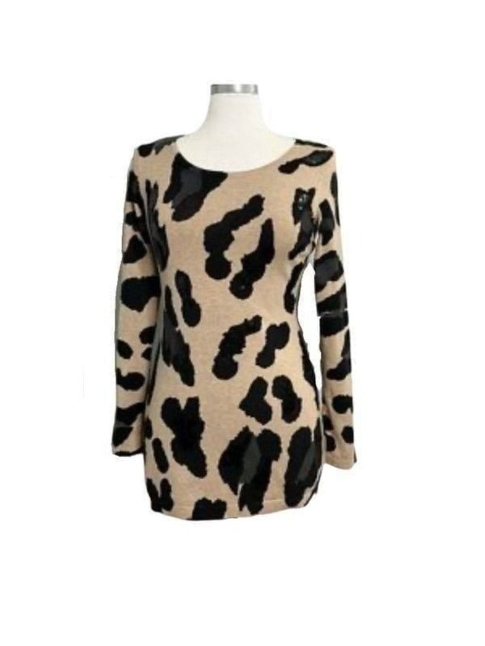 New! INC. International Concepts Leopard Sweater Dress Sz L